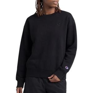 imageChampion Womens Crewneck Fleece Sweatshirt Loose Fit Midweight C Logo Available in Regular and PlusBlack  C Logo