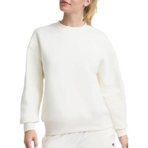imageChampion Womens Crewneck Fleece Sweatshirt Loose Fit Midweight C Logo Available in Regular and PlusUnbleached Cotton  C Logo