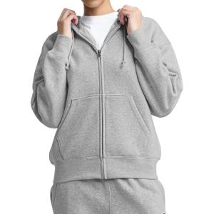 imageChampion Womens Full Zip Fleece Hoodie Loose Fit Midweight C Logo Available in Regular and PlusOxford Gray Heather  C Logo