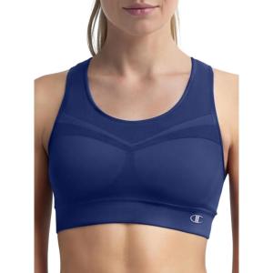 imageChampion Womens The Infinity Racerback Sports Bra Moderate Support Seamless MoistureWickingBlue Depths