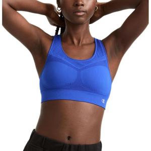 imageChampion Womens The Infinity Racerback Sports Bra Moderate Support Seamless MoistureWickingFlight Blue