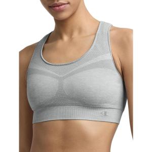 imageChampion Womens The Infinity Racerback Sports Bra Moderate Support Seamless MoistureWickingOxford Gray Heather