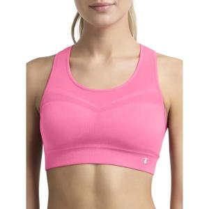 imageChampion Womens The Infinity Racerback Sports Bra Moderate Support Seamless MoistureWickingPink Cosmos