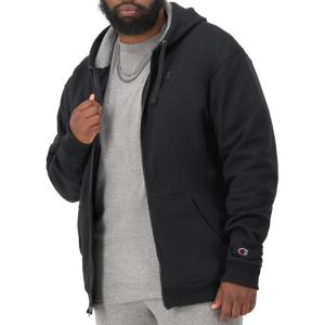 imageChampion mens Zipup Hoodie Comfortable Zipup Hoodie Sweatshirt for Men Reg Or Big amp TallBlack  C Logo