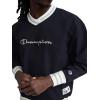 imageChampion Mens Lightweight VNeck Woven Pullover Standard Fit Script LogoBlack