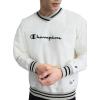 imageChampion Mens Lightweight VNeck Woven Pullover Standard Fit Script LogoUnbleached Cotton