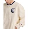 imageChampion Mens Modern Retro 100 Washed Cotton Crewneck Sweatshirt Standard FitUnbleached Cotton