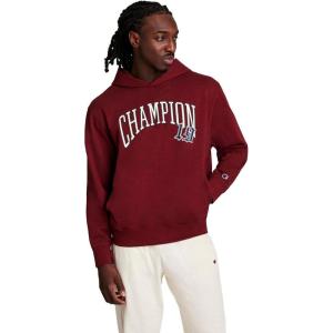 imageChampion Mens Modern Retro 100 Washed Cotton Pullover Hoodie Standard FitPomegranate