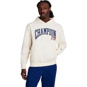 imageChampion Mens Modern Retro 100 Washed Cotton Pullover Hoodie Standard FitUnbleached Cotton