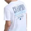 imageChampion Mens Classic Graphic Short Sleeve TShirt Standard Fit Champion Club GraphicsBright White  Sunsetters