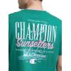 imageChampion Mens Classic Graphic Short Sleeve TShirt Standard Fit Champion Club GraphicsVerdant Green  Sunsetters