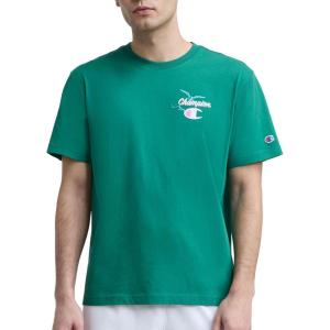 imageChampion Mens Classic Graphic Short Sleeve TShirt Standard Fit Champion Club GraphicsVerdant Green  Sunsetters