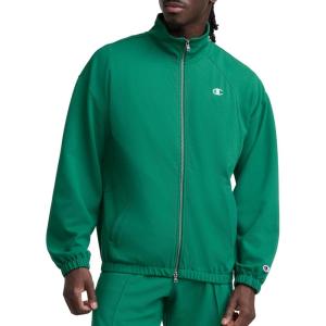 imageChampion Mens Gameday Fullzip Mock Neck Track Jacket Standard Fit Polyester BlendVerdant Green