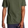 imageChampion Mens Classic Short Sleeve TShirt Standard Fit Midweight 100 Cotton Available in Regular and Big amp TallCargo Olive