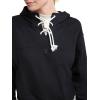 imageChampion Womens Tackle Front Lace Pullover Hoodie Loose Fit French TerryBlack