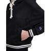 imageChampion Womens Tackle Front Lace Pullover Hoodie Loose Fit French TerryBlack