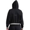 imageChampion Womens Tackle Front Lace Pullover Hoodie Loose Fit French TerryBlack