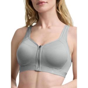 imageChampion Womens Sports Bra Motion Control FrontZip HighImpact Maximum Support Breathable MoistureWickingOxford Gray Heather