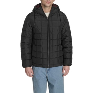 image:imageChampion Mens Reversible Box Quilted Hooded JacketBlackBurgundy