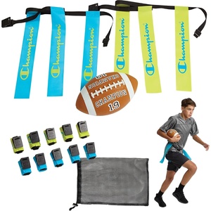image:imageChampion Red Zone Flag Football Set Adjustable Belts Flags amp Ball for KidsAdults Perfect for Backyard amp Team PlayEvening PrimroseFierce Tide