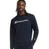 image:imageChampion Mens Crewneck Fleece Sweatshirt Standard Fit Midweight Script Logo Available in Regular and Big amp TallDeep Navy  Classic Script Logo