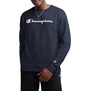 image:imageChampion Mens Crewneck Fleece Sweatshirt Standard Fit Midweight Script Logo Available in Regular and Big amp TallDeep Navy  Classic Script Logo