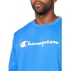 image:imageChampion Mens Crewneck Fleece Sweatshirt Standard Fit Midweight Script Logo Available in Regular and Big amp TallNebulas Blue  Classic Script Logo