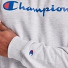 image:imageChampion Mens Crewneck Fleece Sweatshirt Standard Fit Midweight Script Logo Available in Regular and Big amp TallPlatinum Silver Heather  Classic Script Logo