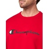 image:imageChampion Mens Crewneck Fleece Sweatshirt Standard Fit Midweight Script Logo Available in Regular and Big amp TallTango Red  Classic Script Logo