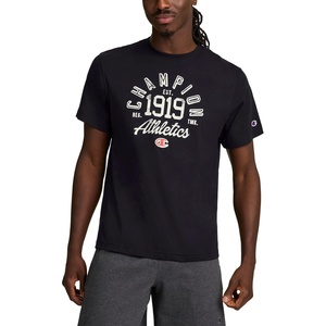 image:imageChampion Mens Classic Graphic Short Sleeve TShirt Standard Fit Modern Retro Gothic 19 GraphicBlack  Champion 1919