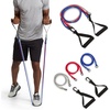 image:imageChampion Interchangeable 3in1 Tube Resistance Bands GreyRedBlue Exercise Bands with Foam Grip Handles for Strength Training Physical Therapy Stretching and Progressive Training